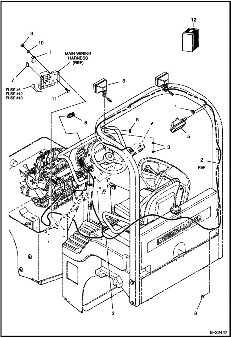 Схема запчастей Bobcat BCA24 - ARCH ROPS WORKLIGHT (Optional) ELECTRICAL SYSTEM