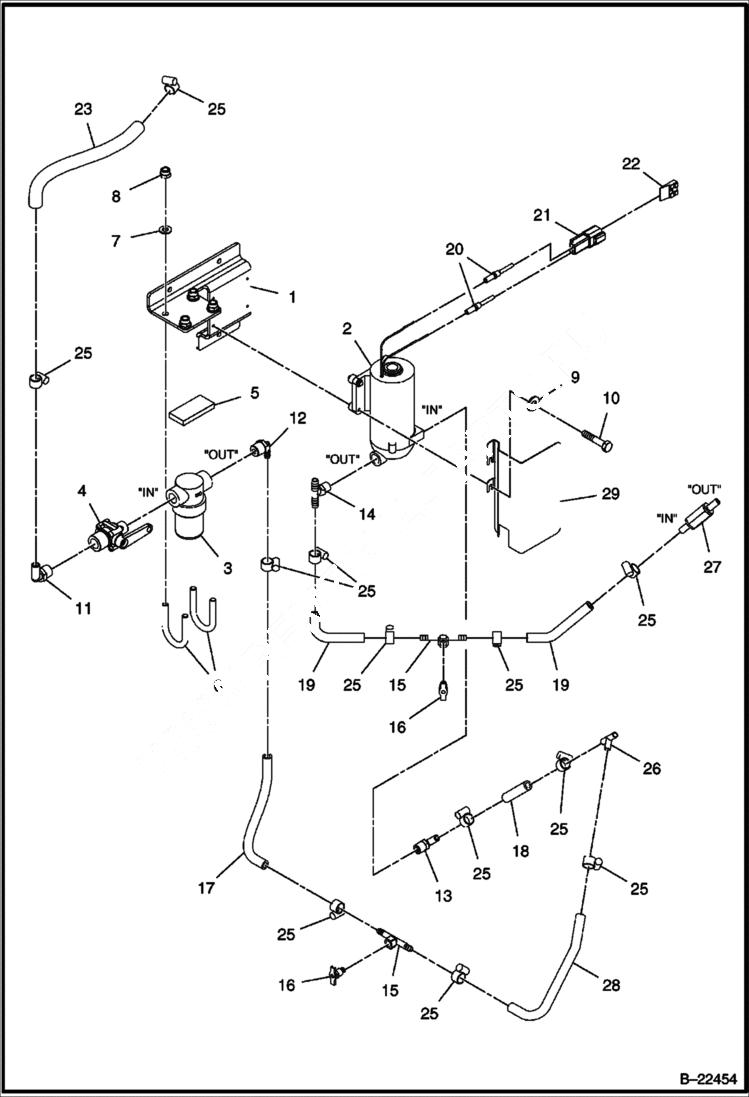 Схема запчастей Bobcat BCA24 - WATER PUMP WATER SYSTEM