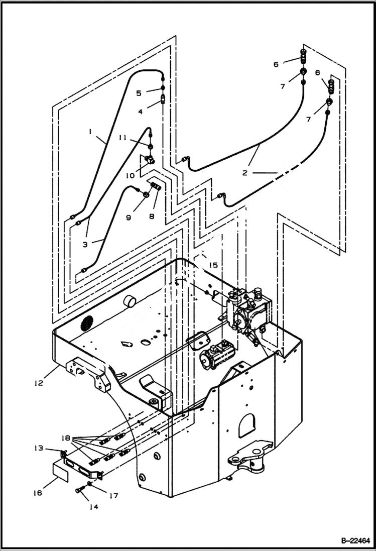 Схема запчастей Bobcat BCA24 - HYDRAULIC TEST PORT HYDRAULIC SYSTEM