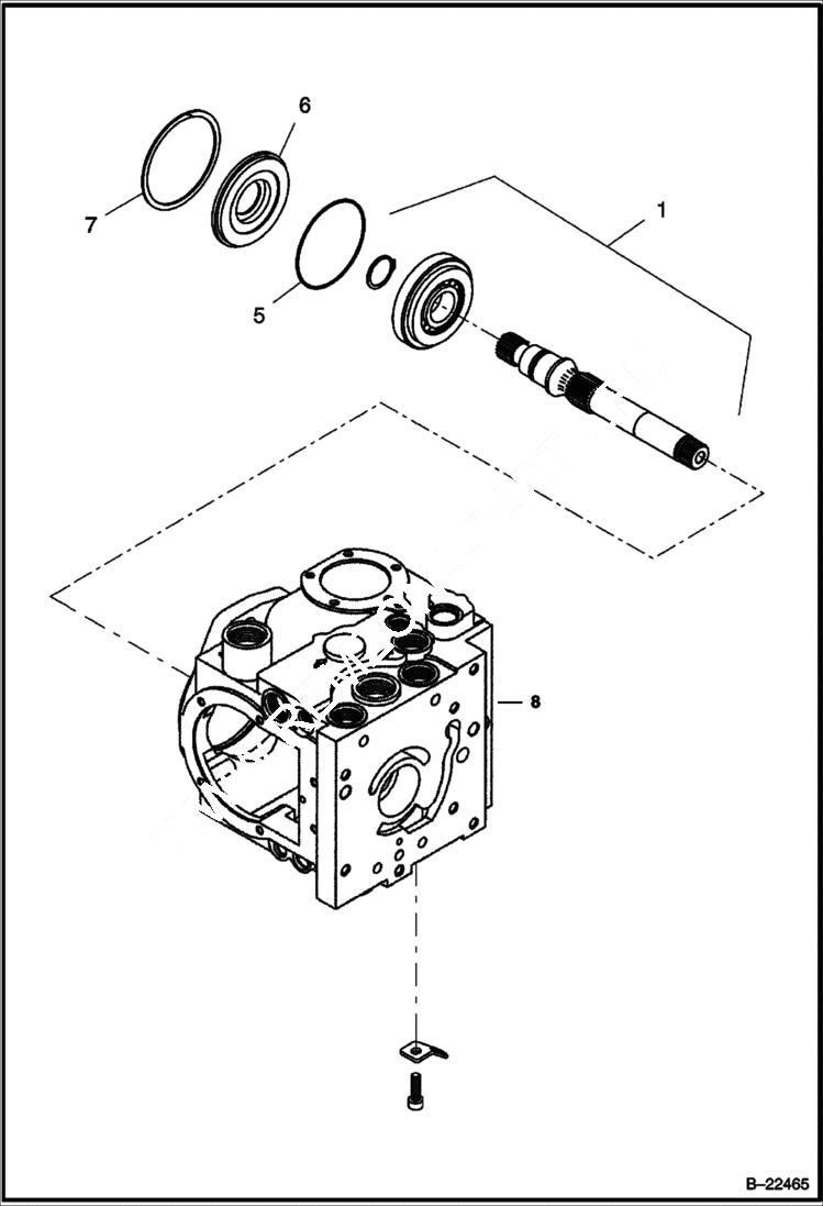 Схема запчастей Bobcat BCA24 - PROPULSION PUMP POWER UNIT