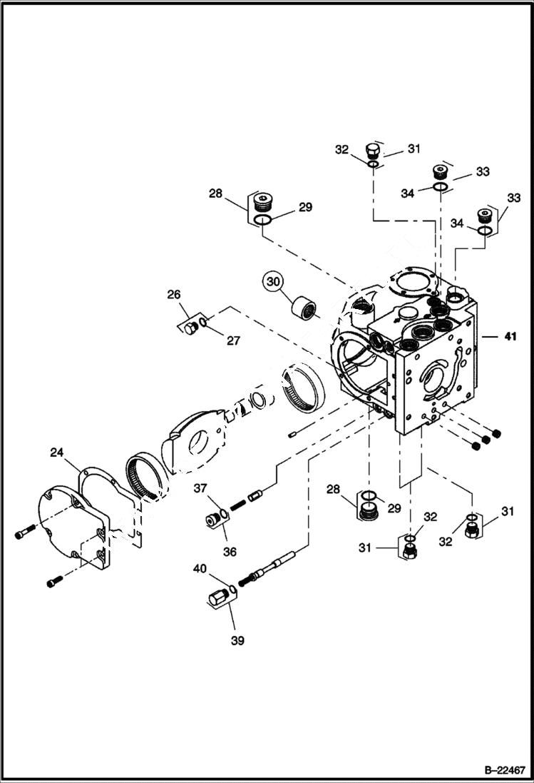 Схема запчастей Bobcat BCA24 - PROPULSION PUMP POWER UNIT