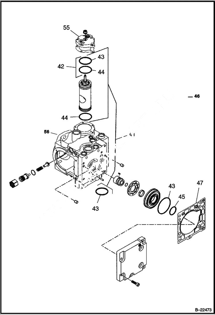 Схема запчастей Bobcat BCA24 - PROPULSION PUMP COMPONENT BREAKDOWNS