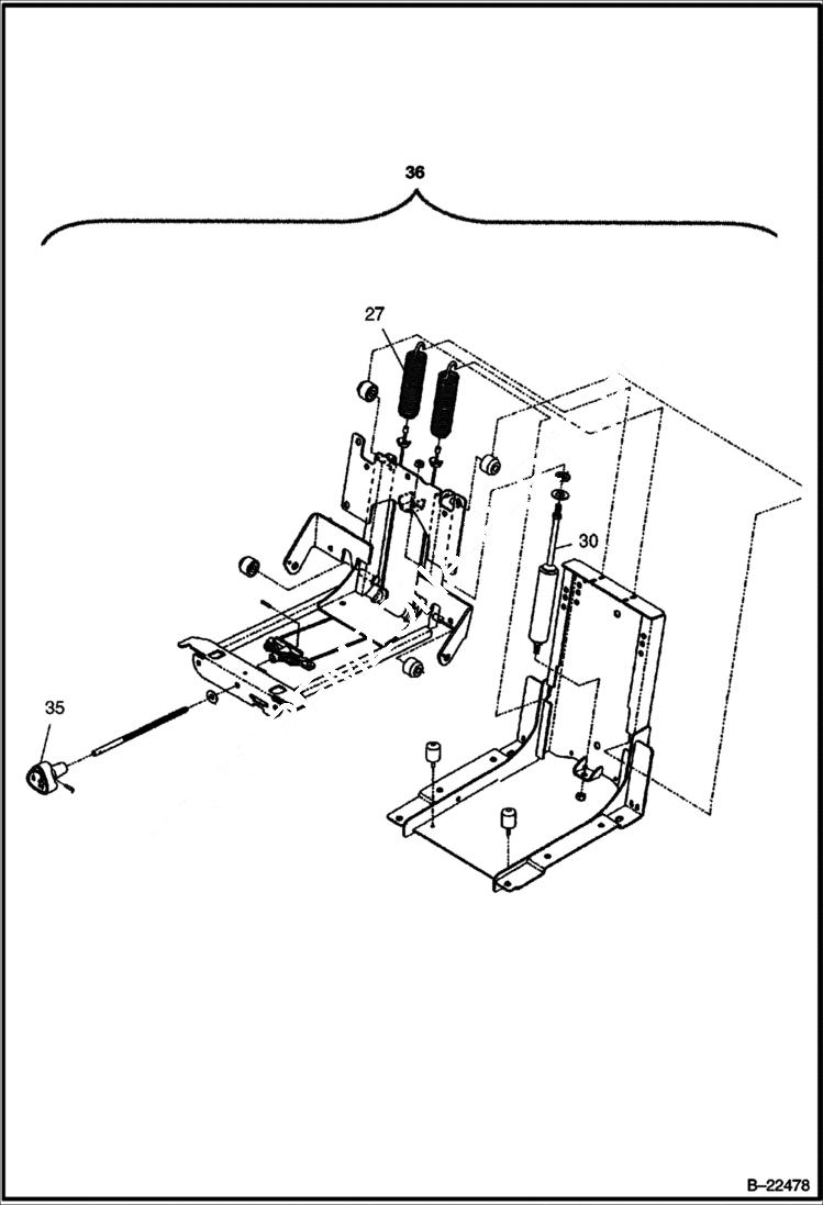 Схема запчастей Bobcat BCA24 - SEAT COMPONENT BREAKDOWNS