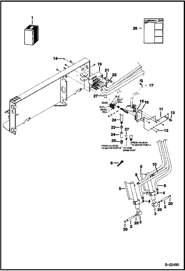 Схема запчастей Bobcat PLANERS - PLANER (Hydraulic Upgrade Depth Control Kit W/O Case Drain) (Standard Flow Planer) (14 231200101 & Above) Loader