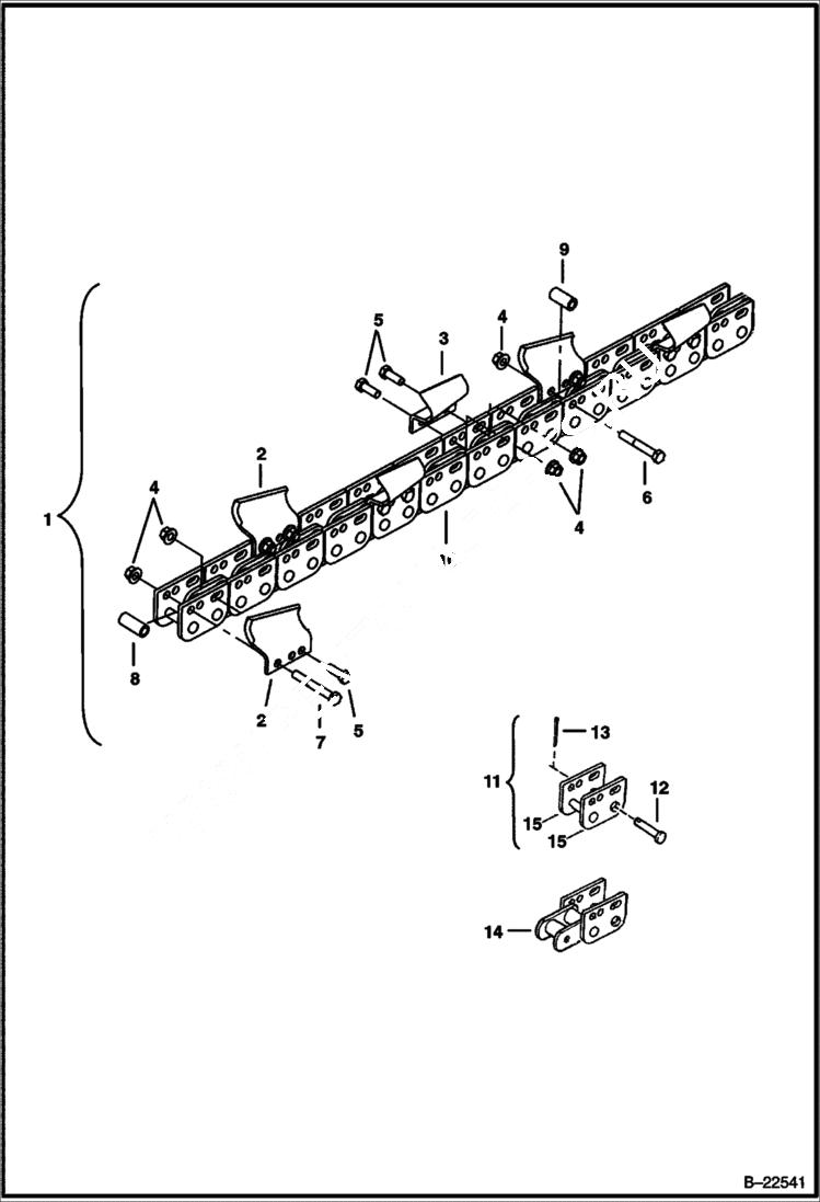 Схема запчастей Bobcat TRENCHERS - TRENCHER (Chain & Tooth Assy) (3 Depth - 4 Wide Cup Teeth in Single Std Pattern) (LT213) Loader