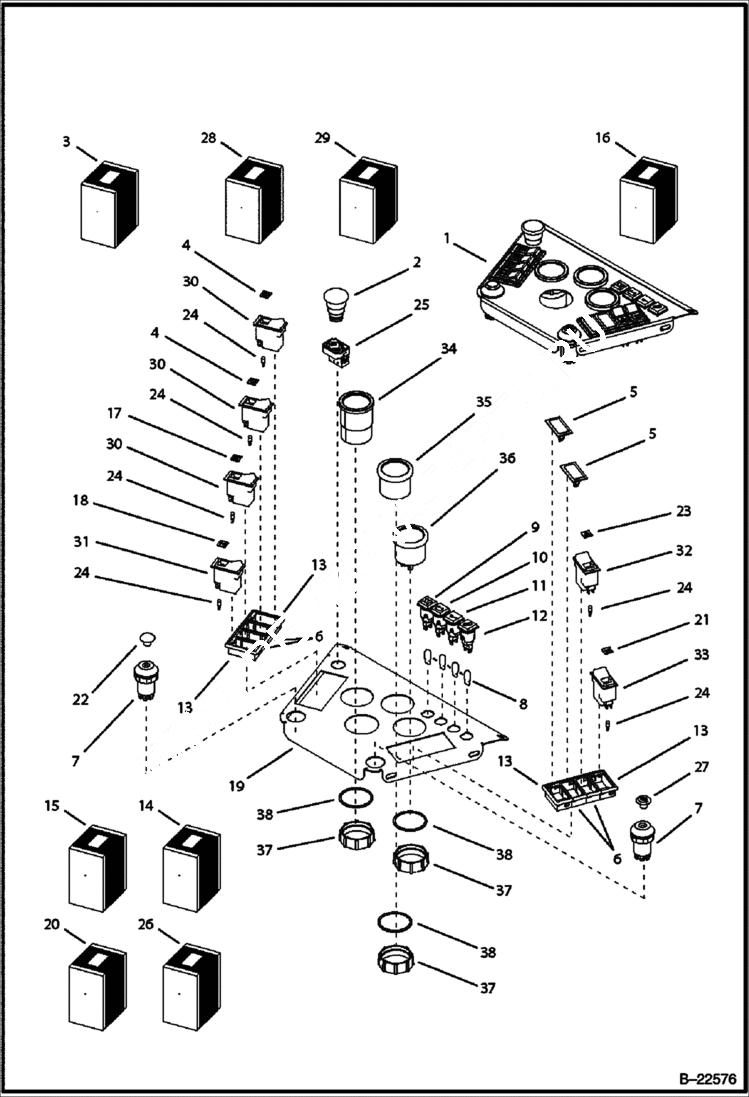 Схема запчастей Bobcat BL275 - DASHBOARD ELECTRICAL SYSTEM