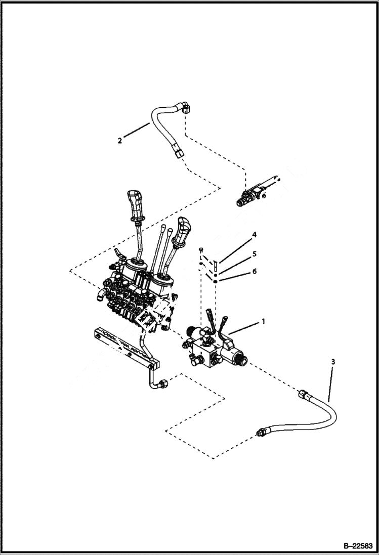 Схема запчастей Bobcat BL275 - HYDRAULIC CIRCUITRY Side Shift Backhoe HYDRAULIC SYSTEM