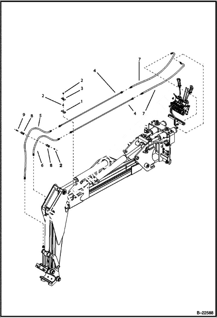 Схема запчастей Bobcat BL275 - HYDRAULIC CIRCUITRY Side Shift Backhoe HYDRAULIC SYSTEM