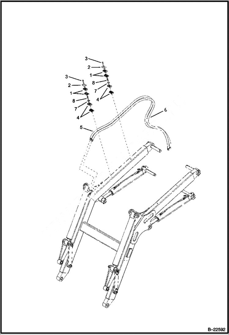 Схема запчастей Bobcat BL275 - HYDRAULIC CIRCUITRY Loading Arm HYDRAULIC SYSTEM