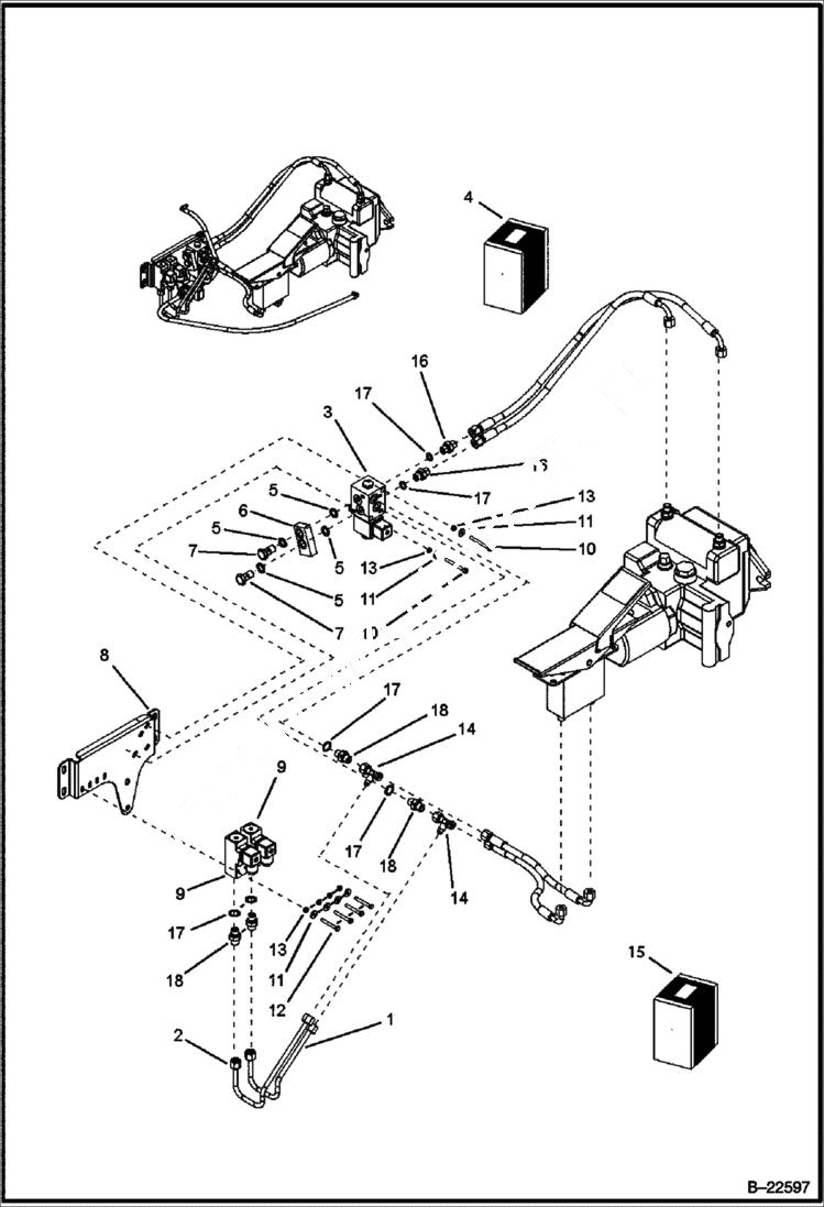 Схема запчастей Bobcat BL275 - HYDRAULIC CIRCUITRY Blocking Travel HYDRAULIC SYSTEM