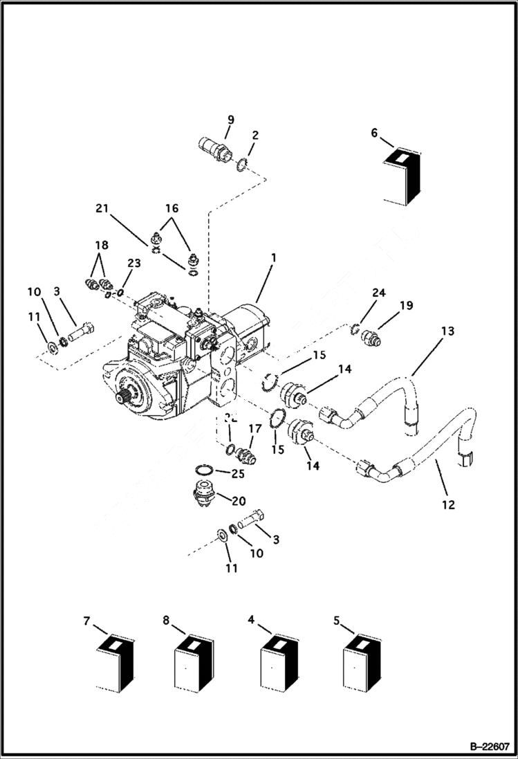 Схема запчастей Bobcat BL275 - HYDRAULIC CIRCUITRY Frame HYDRAULIC SYSTEM