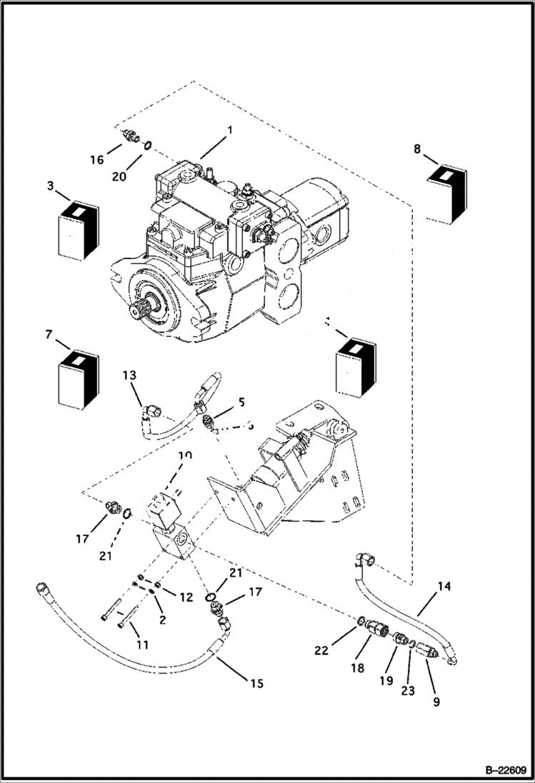 Схема запчастей Bobcat BL275 - HYDRAULIC CIRCUITRY Frame HYDRAULIC SYSTEM