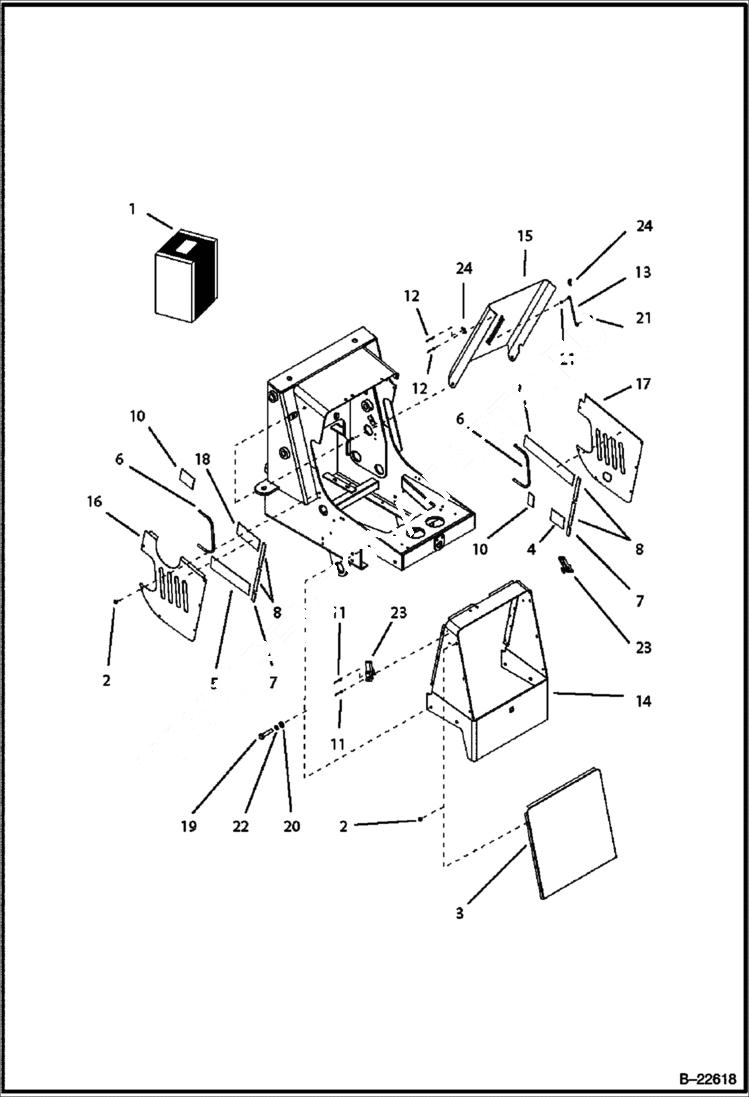 Схема запчастей Bobcat BL275 - MAIN FRAME/PANELS MAIN FRAME