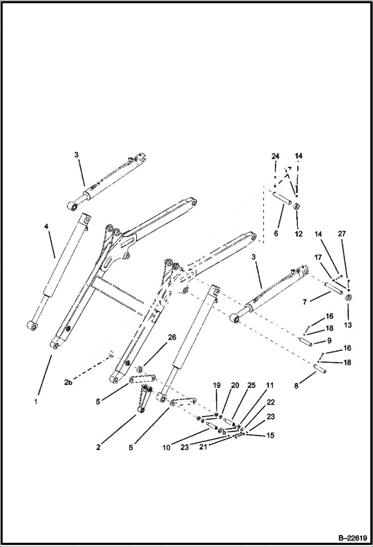 Схема запчастей Bobcat BL275 - LIFT ARMS MAIN FRAME
