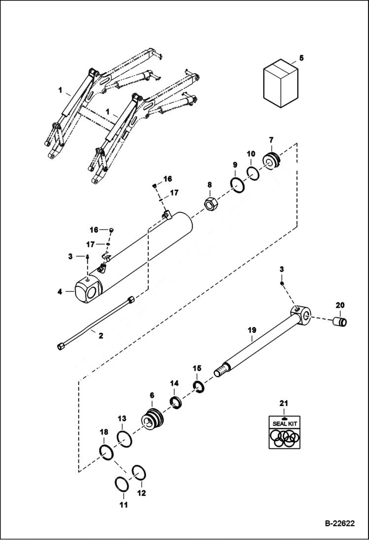 Схема запчастей Bobcat BL275 - TILT CYLINDER HYDRAULIC SYSTEM