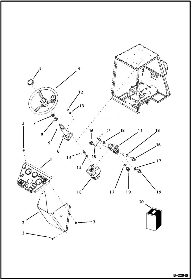 Схема запчастей Bobcat B250 - CONTROLS Steering CONTROLS