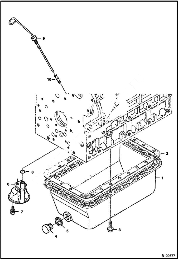 Схема запчастей Bobcat S-Series - OIL PAN (Kubota - V2203MDI - Tier II) POWER UNIT