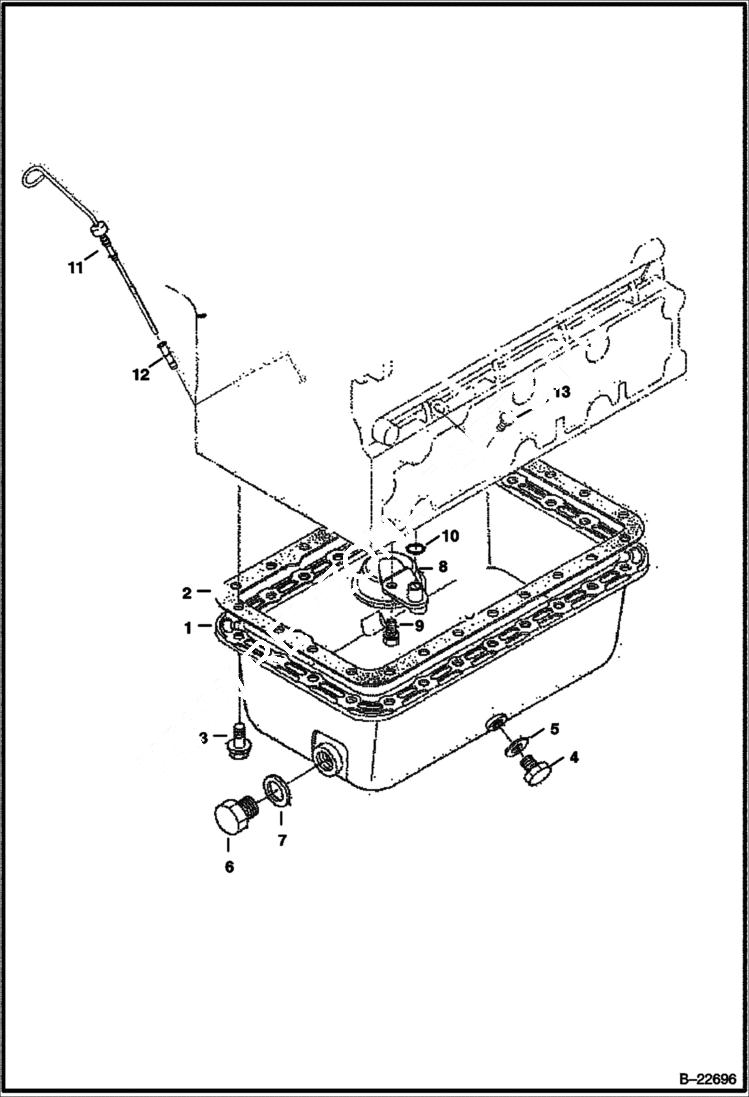 Схема запчастей Bobcat 435 - OIL PAN (S/N 562811001 & Above) POWER UNIT
