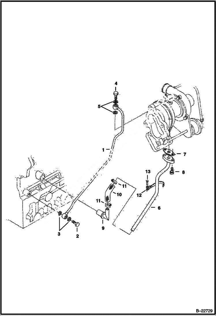 Схема запчастей Bobcat 337 - OIL PIPE POWER UNIT