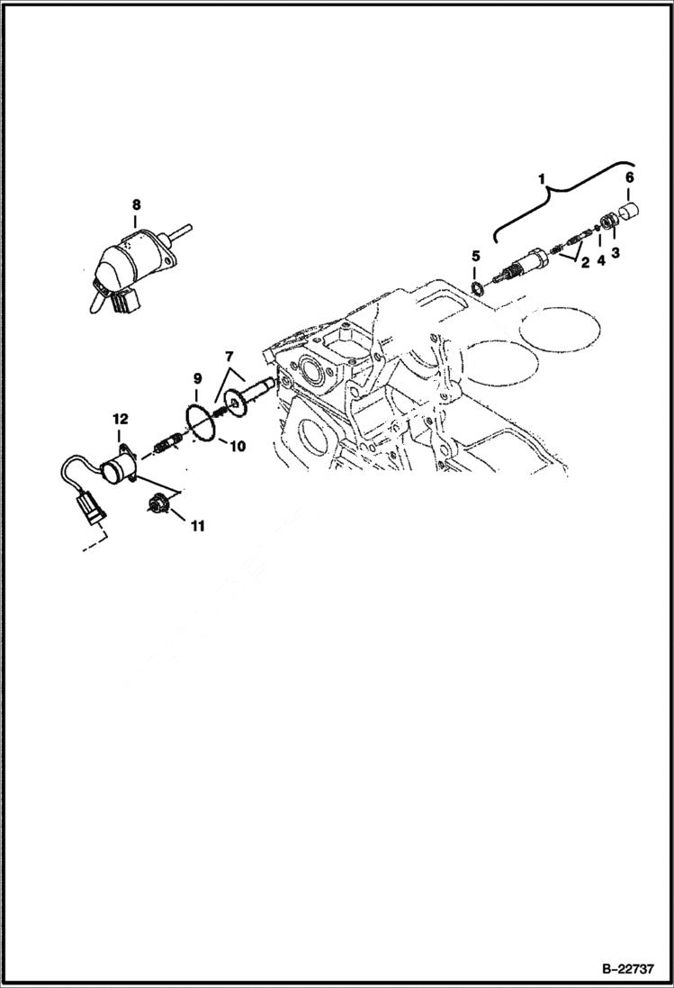 Схема запчастей Bobcat 5600 - ENGINE STOP LEVER (Kubota - V2003TMDI - Tier II) POWER UNIT