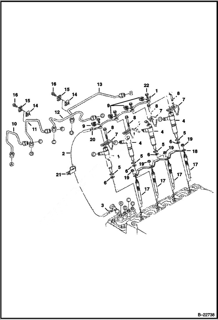 Схема запчастей Bobcat 5610 - INJECTOR NOZZLES (Kubota - V2003-M-DI-T) POWER UNIT