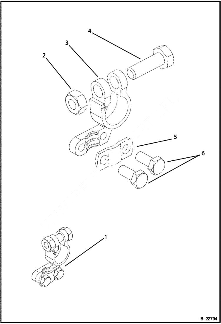 Схема запчастей Bobcat B250 - ELECTRICAL Battery Terminal Set ELECTRICAL SYSTEM