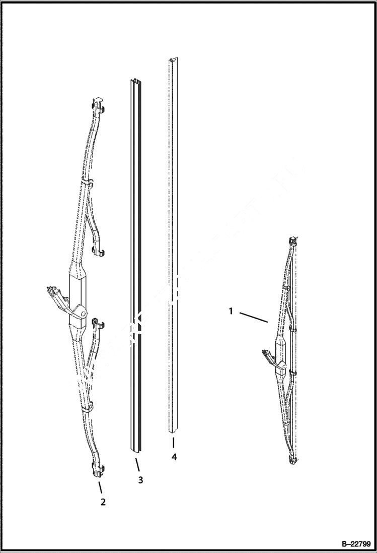 Схема запчастей Bobcat B250 - ELECTRICAL Wiper Spindles ELECTRICAL SYSTEM