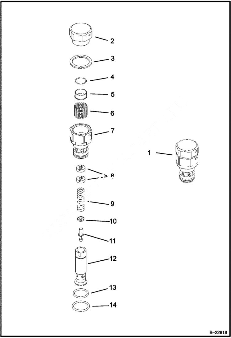 Схема запчастей Bobcat BL275 - HYDRAULIC CIRCUITRY Backhoe Control Valve HYDRAULIC SYSTEM