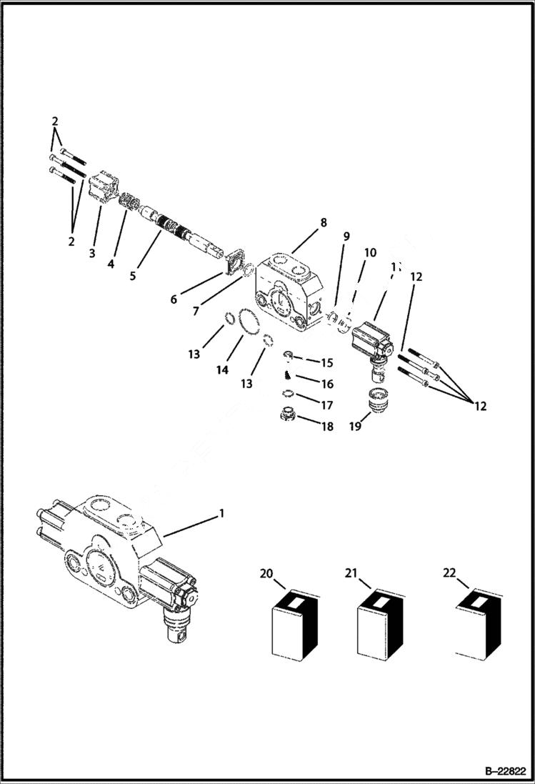 Схема запчастей Bobcat BL275 - HYDRAULIC CIRCUITRY Backhoe Control Valve HYDRAULIC SYSTEM