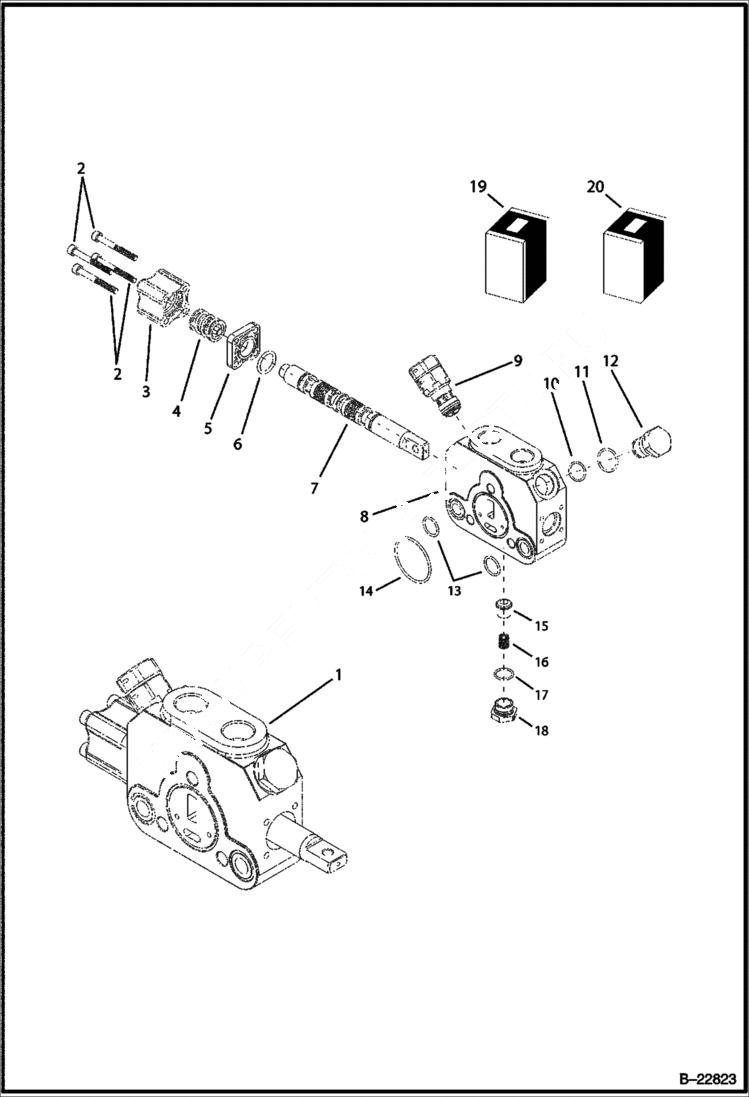 Схема запчастей Bobcat BL275 - HYDRAULIC CIRCUITRY Backhoe Control Valve HYDRAULIC SYSTEM