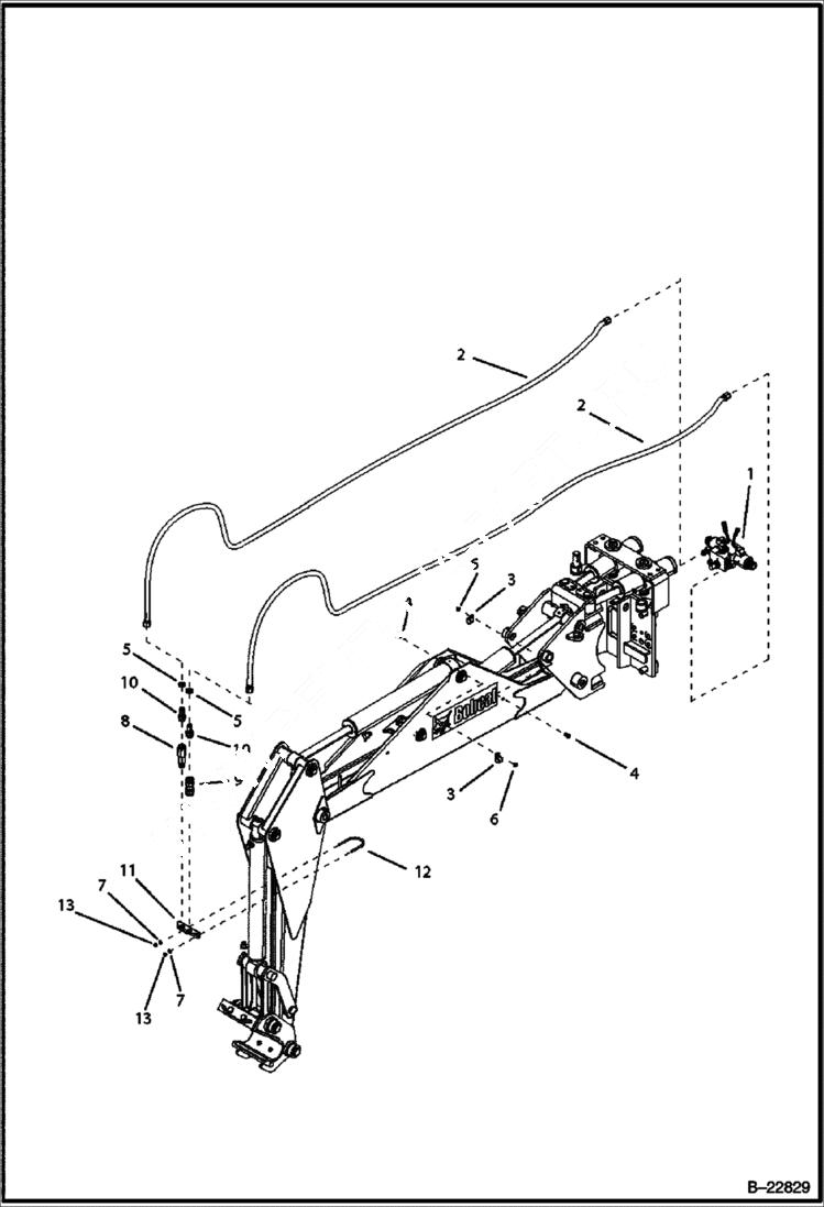 Схема запчастей Bobcat B250 - HYDRAULIC CIRCUITRY (Backhoe Control Valve) HYDRAULIC SYSTEM