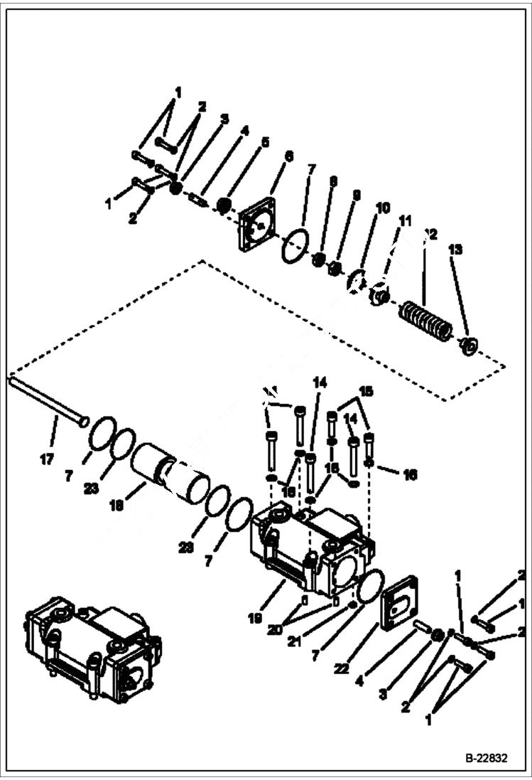 Схема запчастей Bobcat BL275 - HYDRAULIC CIRCUITRY Axiel Pump & Gear Pump HYDRAULIC SYSTEM