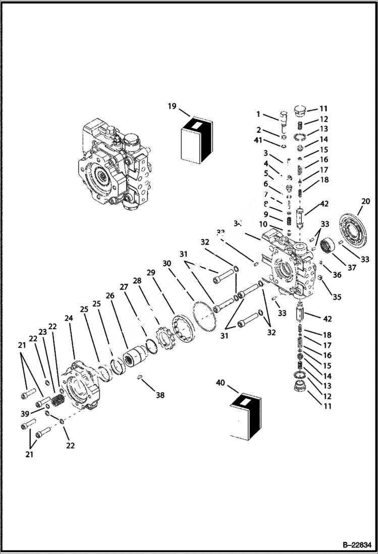 Схема запчастей Bobcat BL275 - HYDRAULIC CIRCUITRY Axiel Pump & Gear Pump HYDRAULIC SYSTEM
