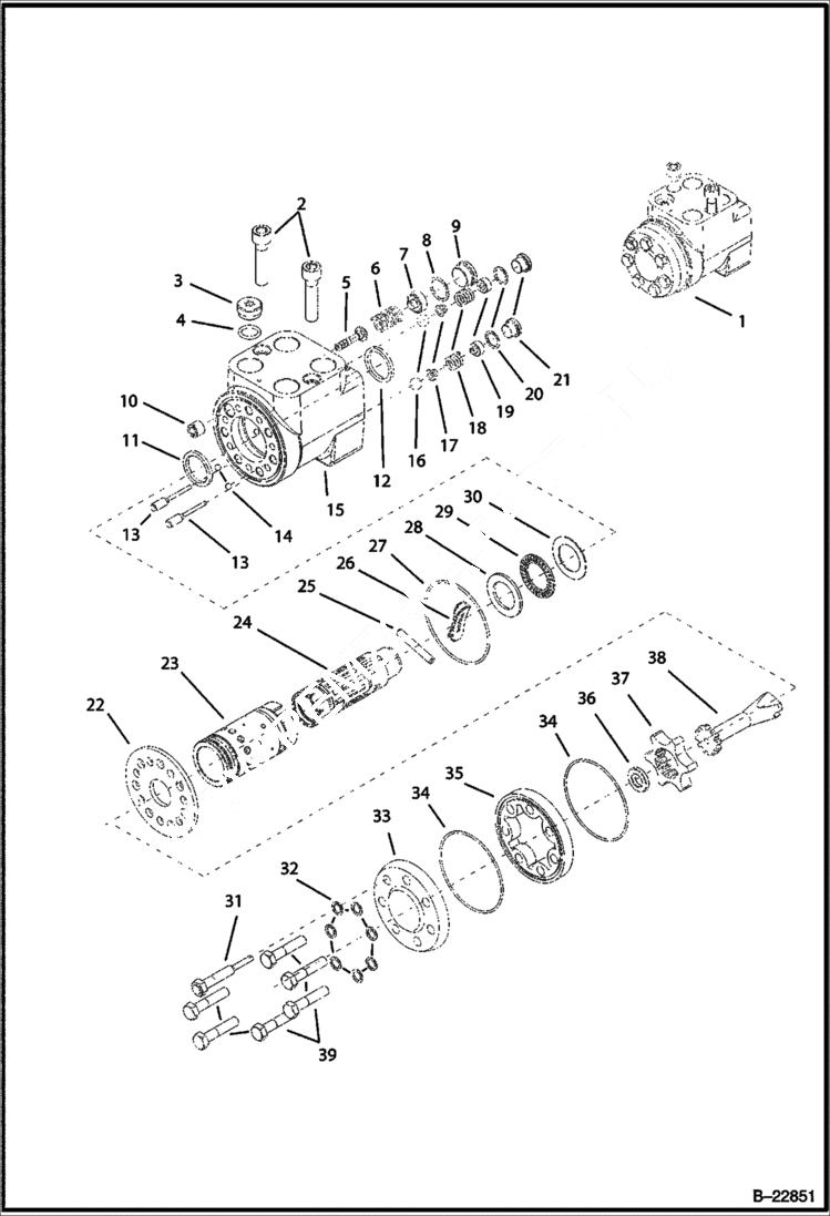 Схема запчастей Bobcat BL275 - HYDRAULIC CIRCUITRY Steering Unit HYDRAULIC SYSTEM