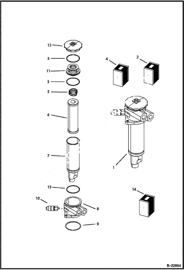 Схема запчастей Bobcat BL275 - HYDRAULIC CIRCUITRY Filter HYDRAULIC SYSTEM