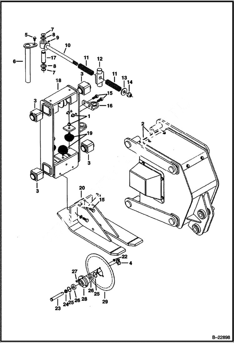 Схема запчастей Bobcat VIBRATORY PLOW - VIBRATORY PLOW - VP12 Main Frame Loader