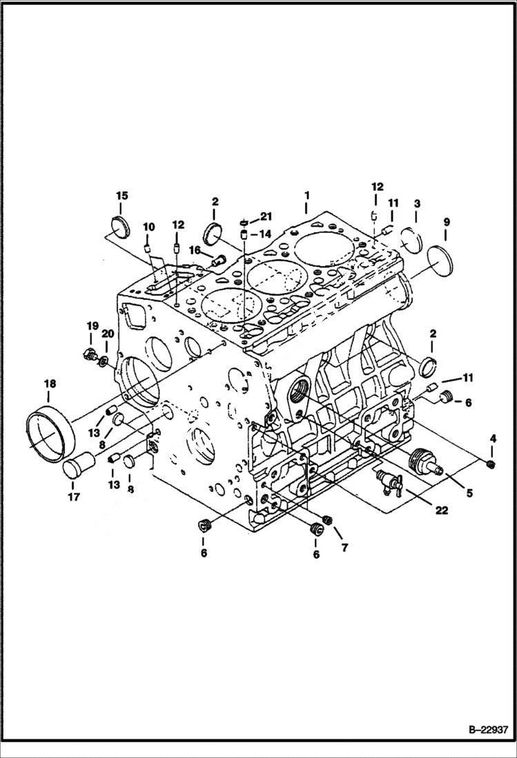 Схема запчастей Bobcat B100 - CRANKCASE POWER UNIT