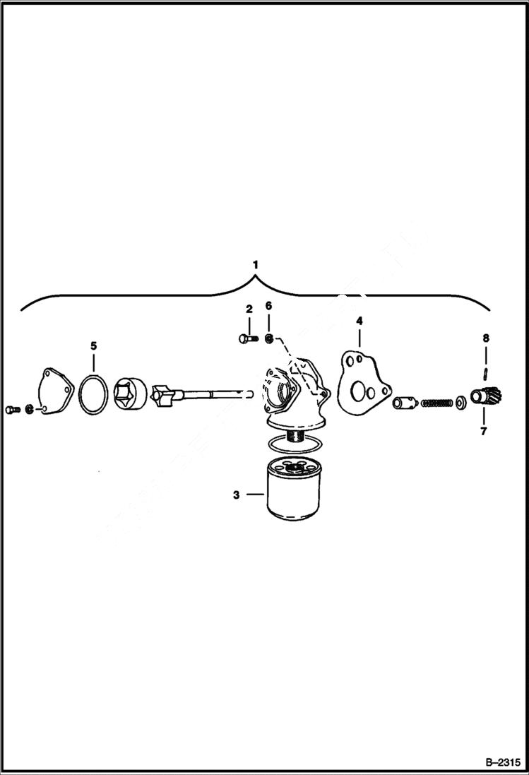 Схема запчастей Bobcat 600s - OIL PUMP POWER UNIT