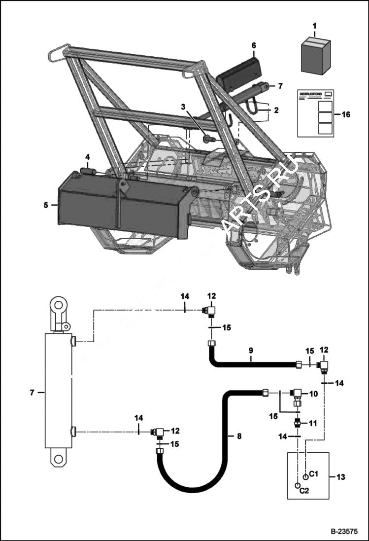 Схема запчастей Bobcat FORESTRY CUTTER - FORESTRY CUTTER (Front Gate Kit) (FRC50 ADTN) (FRC60 A6ZB) Loader