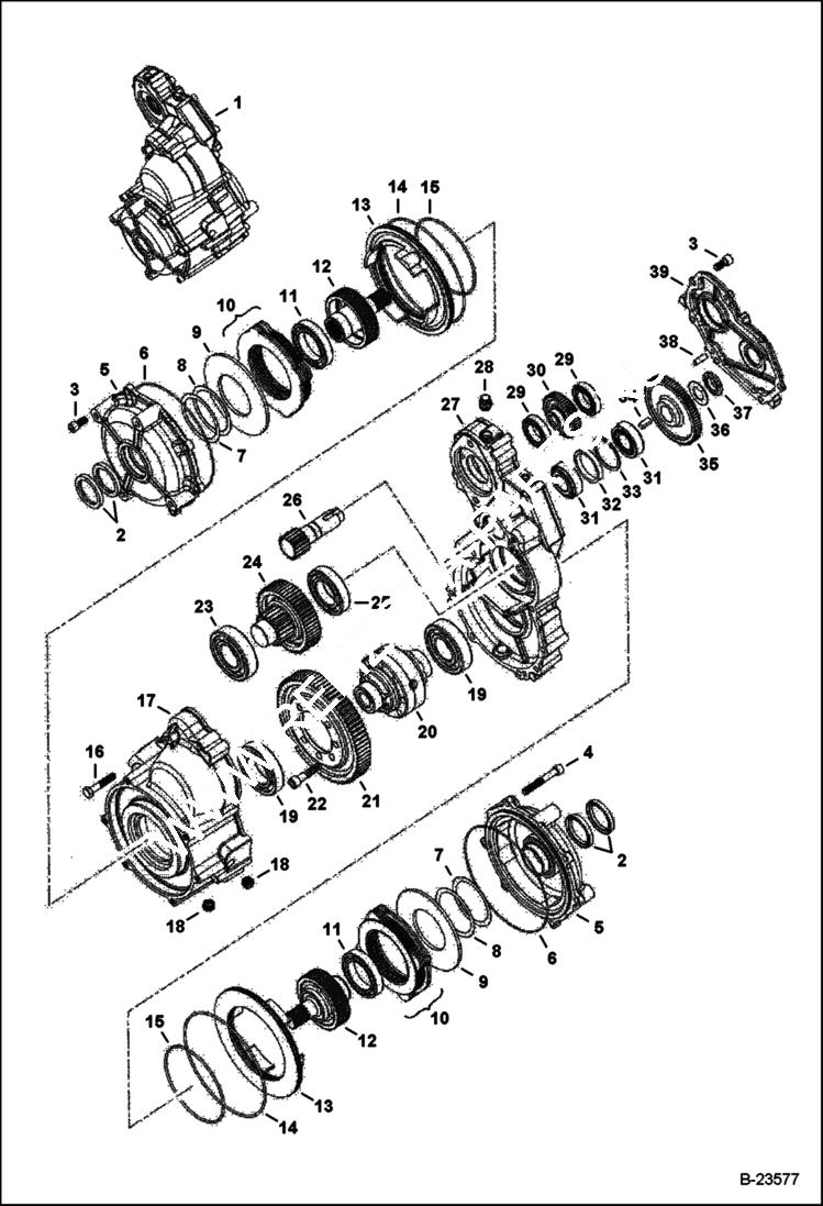 Схема запчастей Bobcat 5610 - TRANSAXLE DRIVE TRAIN