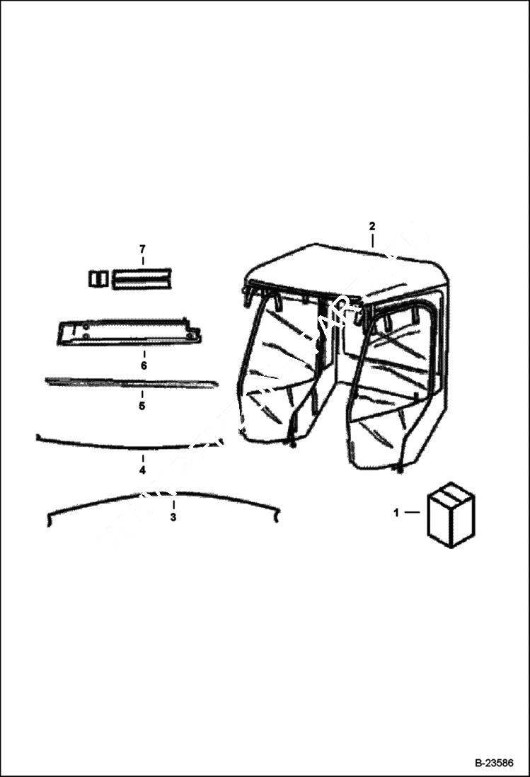 Схема запчастей Bobcat 2100S - THREE SIDED VINYL ENCLOSURE (2100) ACCESSORIES & OPTIONS