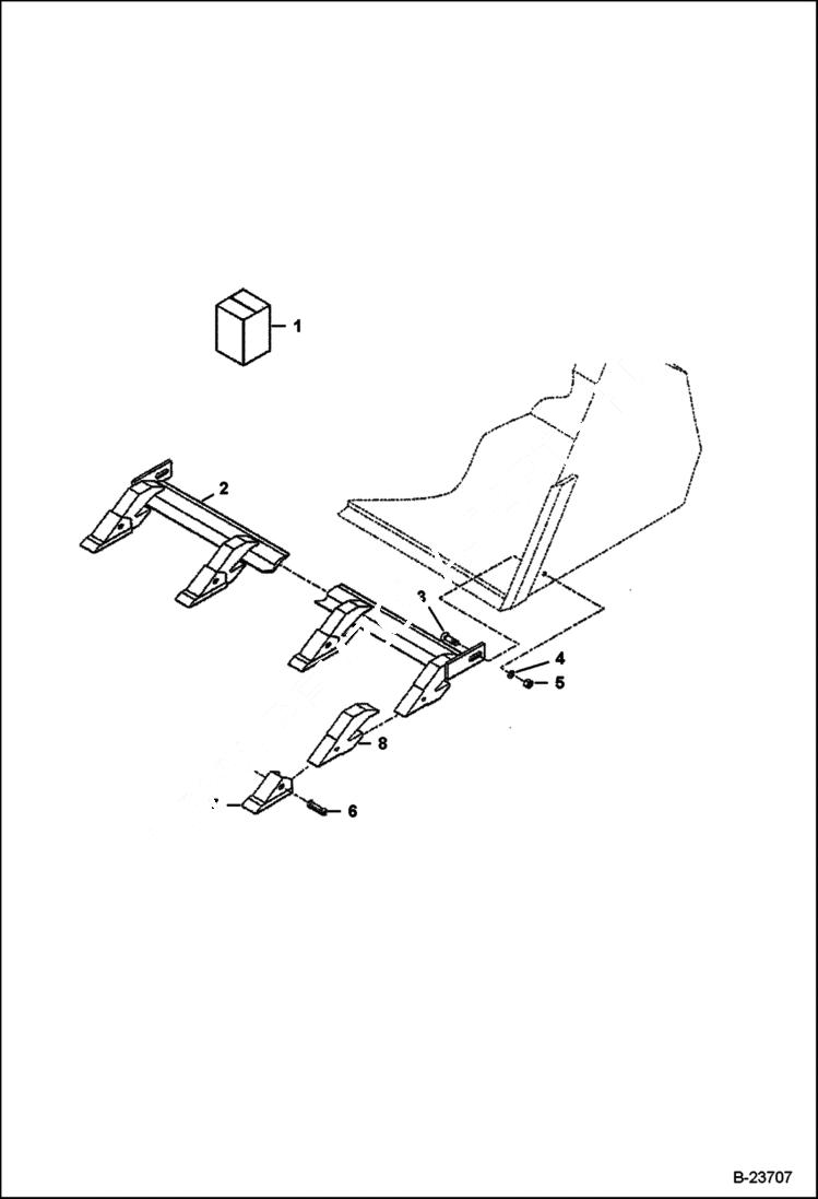 Схема запчастей Bobcat LOADER - ATTACHMENTS - TOOTH BAR (60) Компактные тракторы