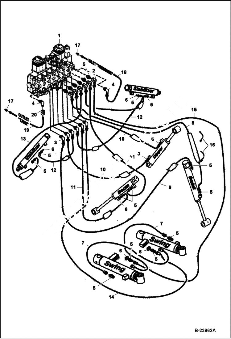 Схема запчастей Bobcat BACKHOE - BACKHOE 8TB (Hydraulic System) BACKHOE