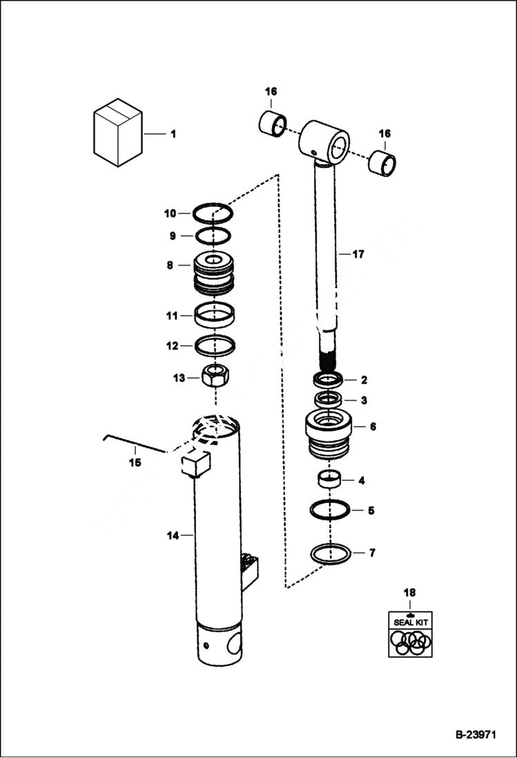 Схема запчастей Bobcat BACKHOE - BACKHOE 7TB (Swing Cylinder) BACKHOE