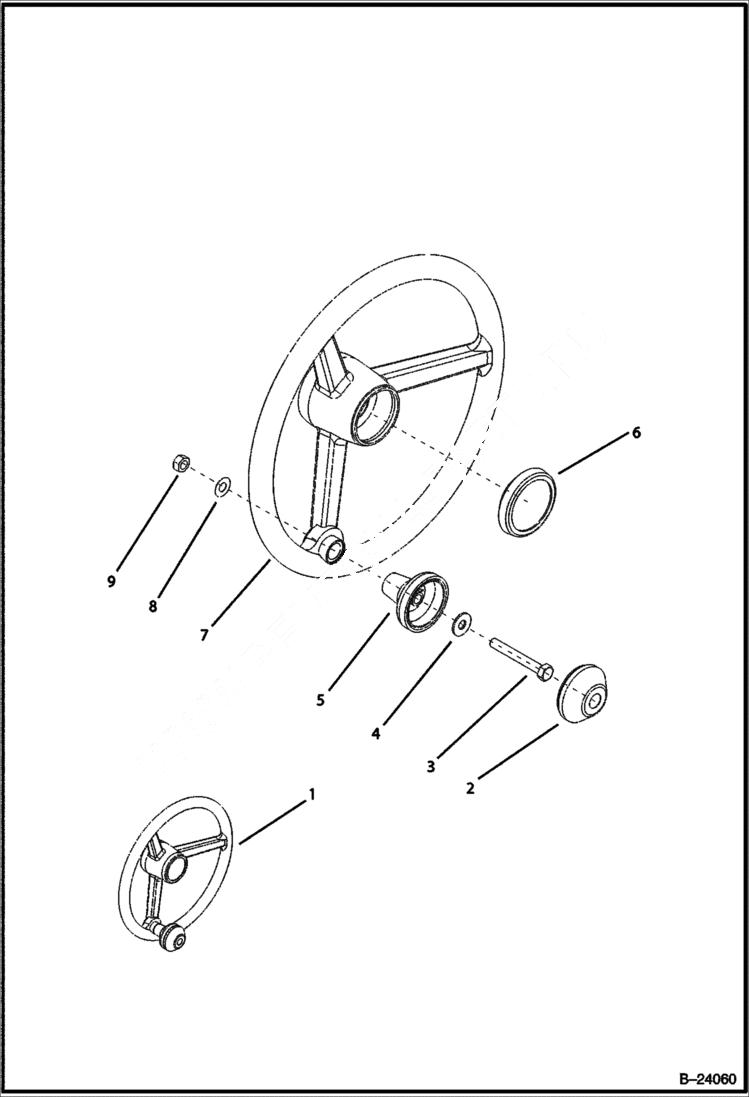 Схема запчастей Bobcat BL370 - STEERING WHEEL Controls CONTROLS