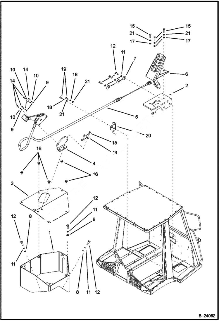 Схема запчастей Bobcat B300 - THROTTLE Controls CONTROLS