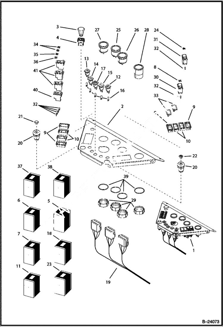 Схема запчастей Bobcat B300 - ELECTRICAL CIRCUITRY Dashboard ELECTRICAL SYSTEM