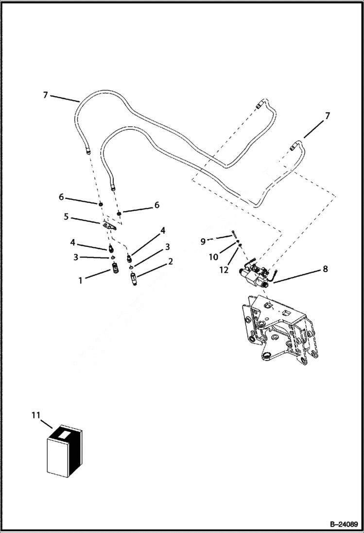 Схема запчастей Bobcat BL370 - HYDRAULIC CIRCUITRY (Center Backhoe) HYDRAULIC SYSTEM