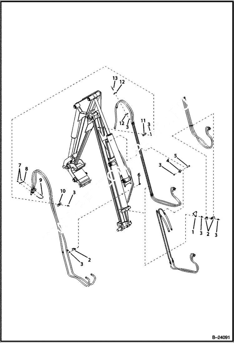 Схема запчастей Bobcat BL370 - HYDRAULIC CIRCUITRY (Center Backhoe) HYDRAULIC SYSTEM