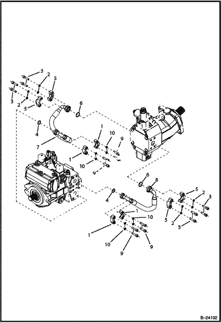 Схема запчастей Bobcat BL370 - HYDRAULIC CIRCUITRY (Frame) HYDRAULIC SYSTEM